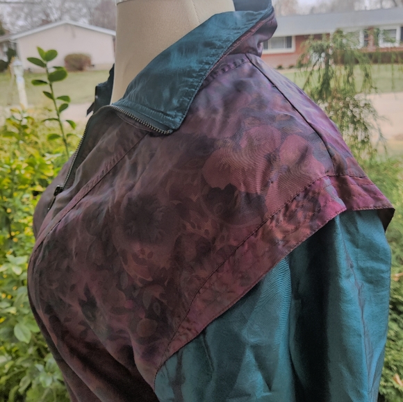 SMALL 80s/90s Westbound Sport Purple Green Paisley Windbreaker Zip Front Jacket - Picture 4 of 10